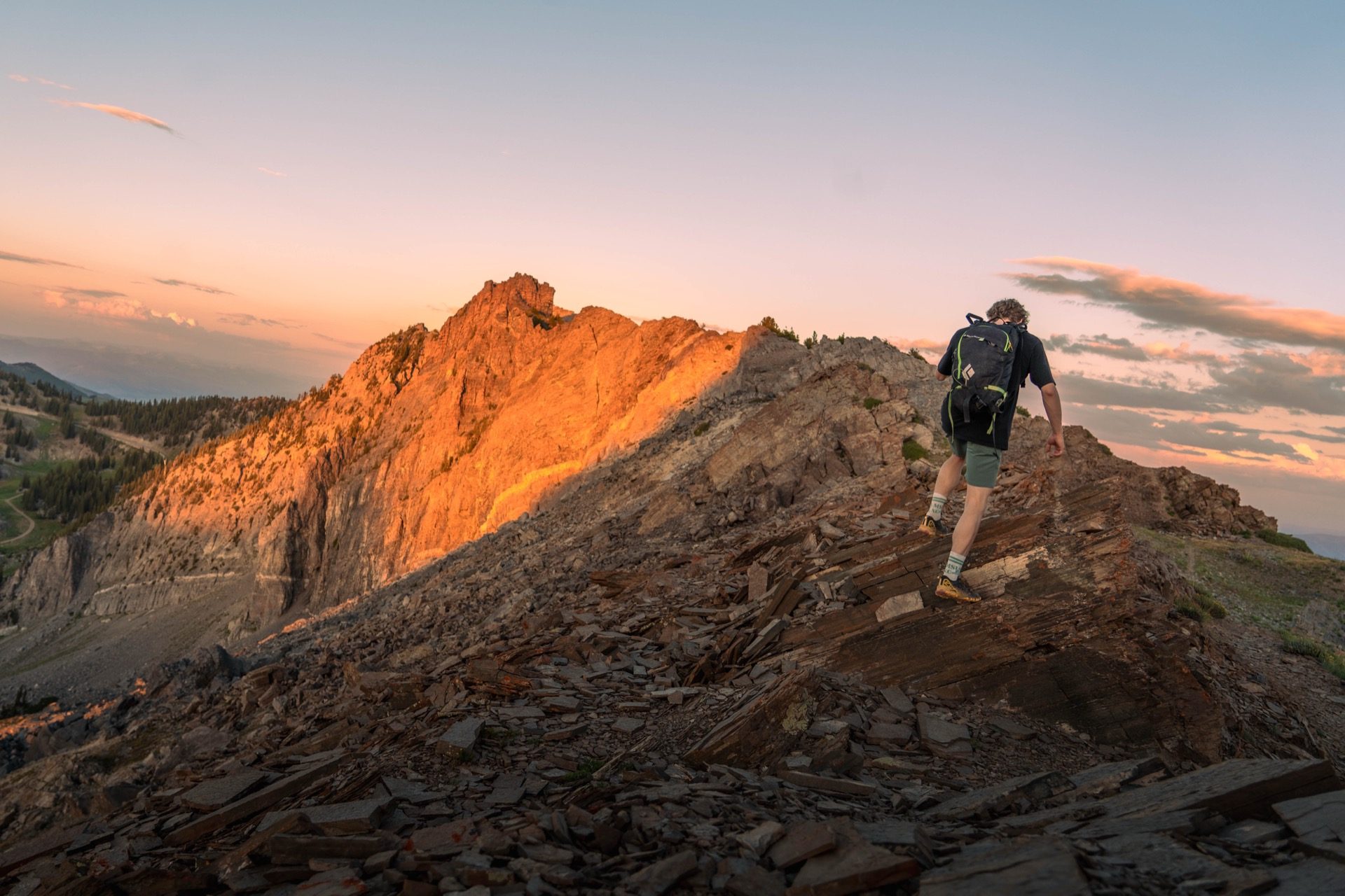 Mountain landscape at golden hour